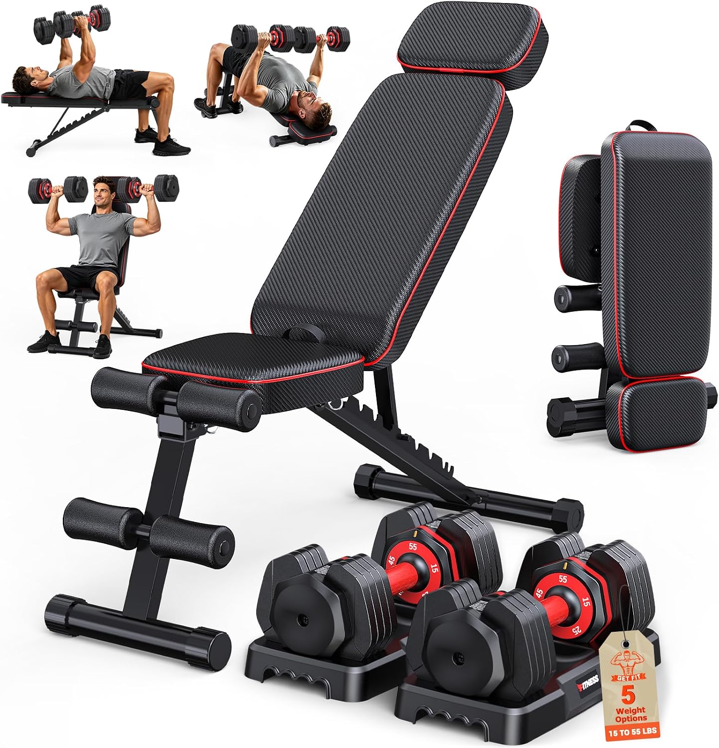 Adjustable Dumbbell Set with W - Dumbbell Set recension och pris