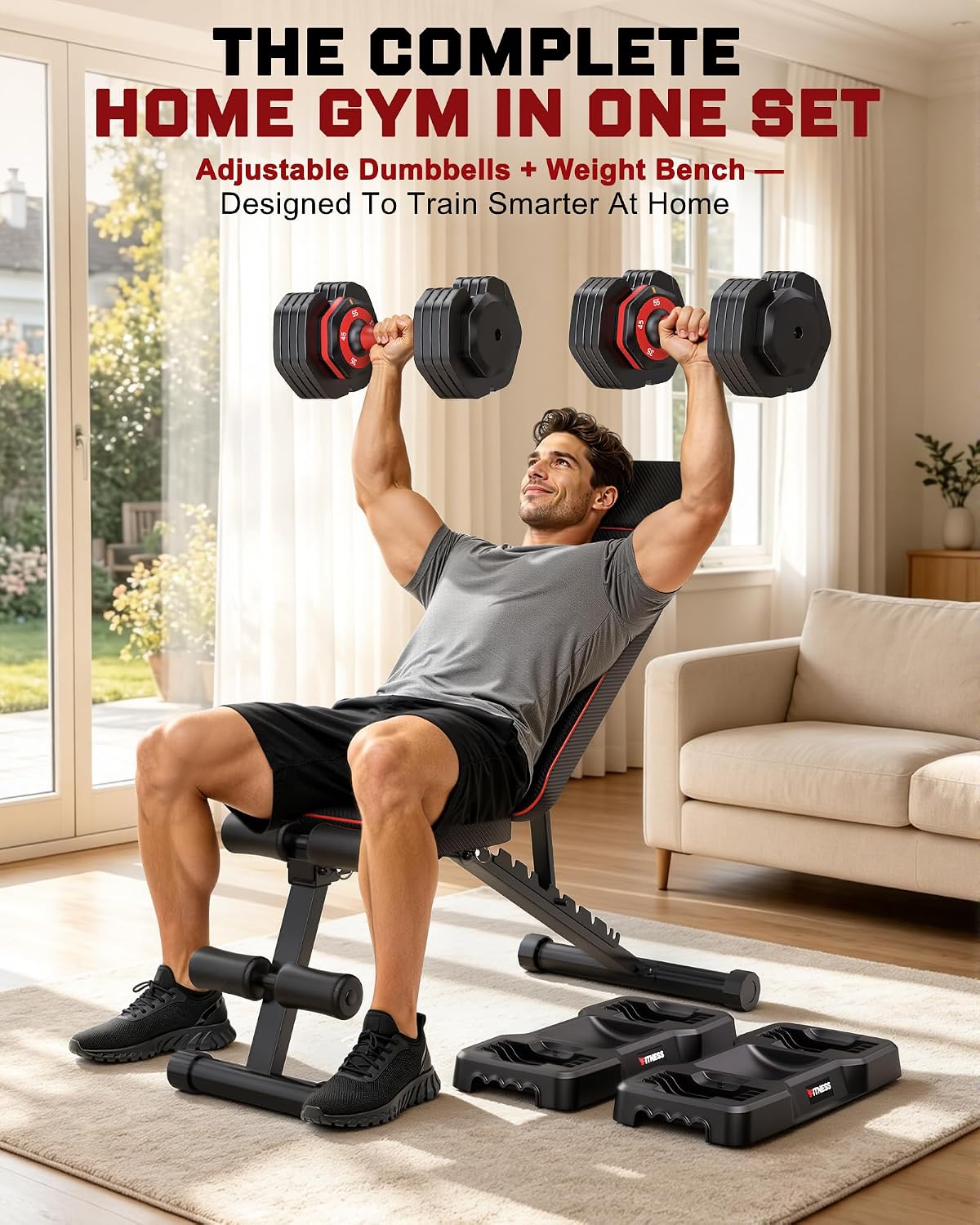 Adjustable Dumbbell Set with W - Dumbbell Set recension och pris