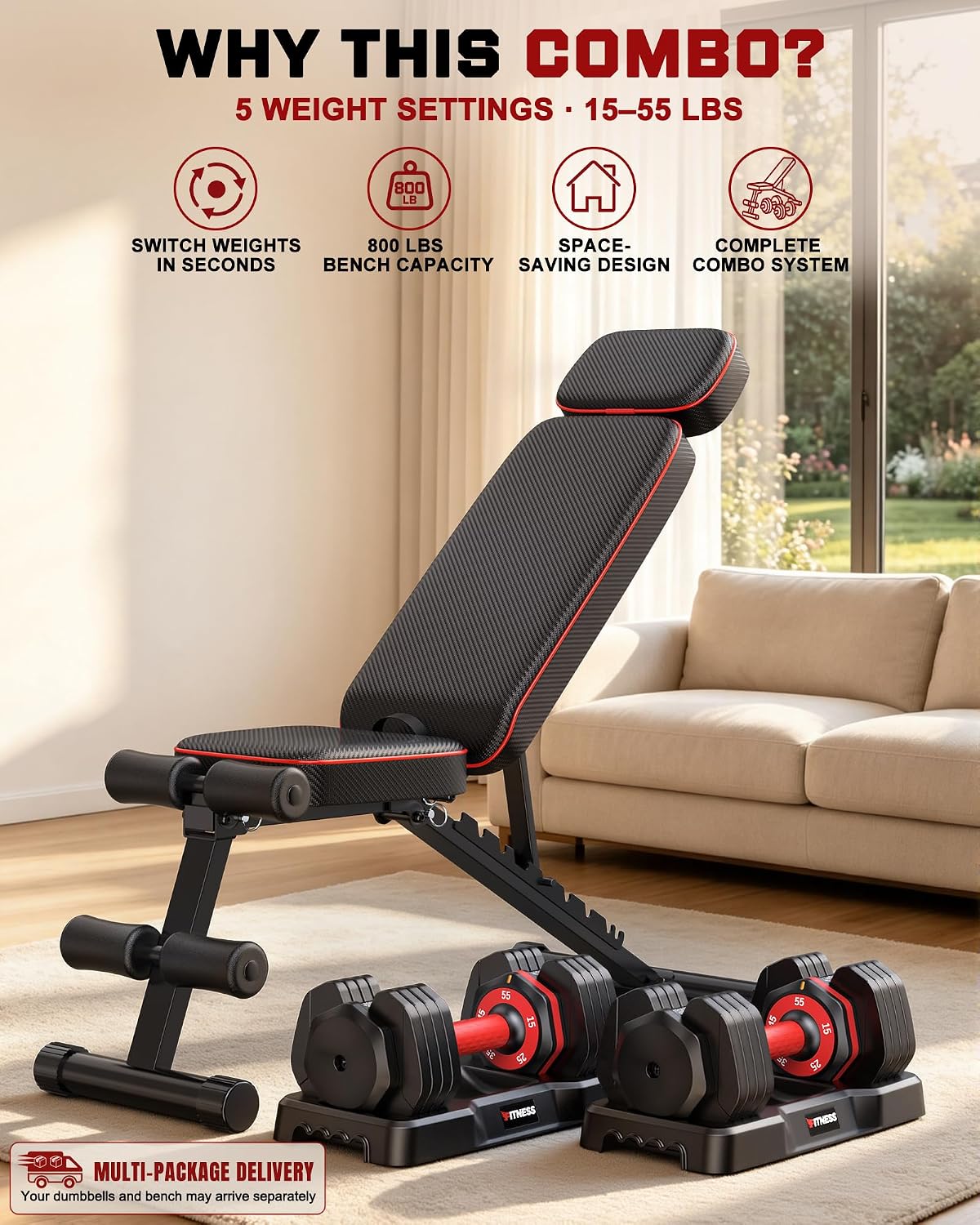 Adjustable Dumbbell Set with W - Dumbbell Set recension och pris