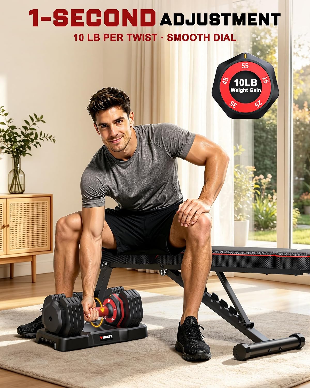 Adjustable Dumbbell Set with W - Dumbbell Set recension och pris